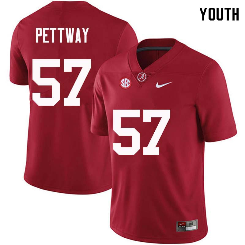 Alabama Crimson Tide Youth D.J. Pettway #57 Crimson NCAA Nike Authentic Stitched College Football Jersey FO16J25TB